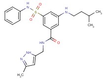 3-(anilinosulfonyl)-5-[(3-methylbutyl)amino]-N-[(3-methyl-1H-pyrazol-5-yl)methyl]benzamide