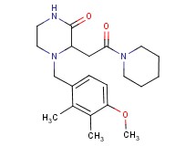 4-(4-methoxy-2,3-dimethylbenzyl)-3-[2-oxo-2-(1-piperidinyl)ethyl]-2-piperazinone