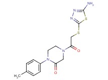 4-{[(5-amino-1,3,4-thiadiazol-2-yl)thio]acetyl}-1-(4-methylphenyl)-2-piperazinone
