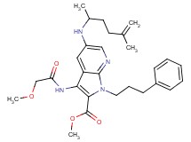 methyl 5-[(1,4-dimethyl-4-penten-1-yl)amino]-3-[(methoxyacetyl)amino]-1-(3-phenylpropyl)-1H-pyrrolo[2,3-b]pyridine-2-carboxylate