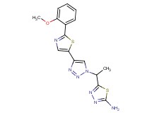 5-(1-{4-[2-(2-methoxyphenyl)-1,3-thiazol-5-yl]-1H-1,2,3-triazol-1-yl}ethyl)-1,3,4-thiadiazol-2-amine