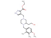 ethyl 4-{[3-(2-hydroxyethyl)-4-(4-methoxy-2,3-dimethylbenzyl)-1-piperazinyl]methyl}-1H-pyrazole-3-carboxylate