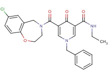 1-benzyl-5-[(7-chloro-2,3-dihydro-1,4-benzoxazepin-4(5H)-yl)carbonyl]-N-ethyl-4-oxo-1,4-dihydro-3-pyridinecarboxamide