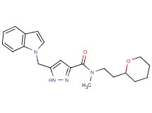 5-(1H-indol-1-ylmethyl)-N-methyl-N-[2-(tetrahydro-2H-pyran-2-yl)ethyl]-1H-pyrazole-3-carboxamide