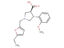 (3S*,4R*)-1-[(5-ethyl-2-furyl)methyl]-4-(2-methoxyphenyl)pyrrolidine-3-carboxylic acid