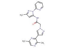 2-[4-(3,6-dimethylpyrazin-2-yl)-1H-pyrazol-1-yl]-N-(3-methyl-1-pyridin-2-yl-1H-pyrazol-5-yl)acetamide