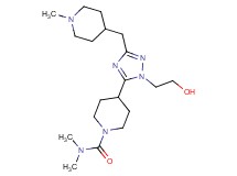 4-{1-(2-hydroxyethyl)-3-[(1-methylpiperidin-4-yl)methyl]-1H-1,2,4-triazol-5-yl}-N,N-dimethylpiperidine-1-carboxamide
