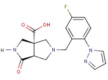 (3aR*,6aS*)-5-[5-fluoro-2-(1H-pyrazol-1-yl)benzyl]-1-oxohexahydropyrrolo[3,4-c]pyrrole-3a(1H)-carboxylic acid