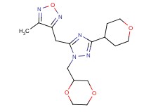 3-{[1-(1,4-dioxan-2-ylmethyl)-3-(tetrahydro-2H-pyran-4-yl)-1H-1,2,4-triazol-5-yl]methyl}-4-methyl-1,2,5-oxadiazole