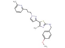 N-(4-methoxybenzyl)-4-methyl-5-{1-[3-(6-methyl-2-pyridinyl)propyl]-1H-pyrazol-3-yl}-1,3-thiazol-2-amine