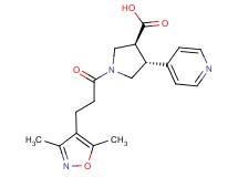 (3S*,4R*)-1-[3-(3,5-dimethylisoxazol-4-yl)propanoyl]-4-pyridin-4-ylpyrrolidine-3-carboxylic acid
