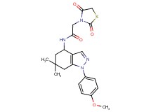 2-(2,4-dioxo-1,3-thiazolidin-3-yl)-N-[1-(4-methoxyphenyl)-6,6-dimethyl-4,5,6,7-tetrahydro-1H-indazol-4-yl]acetamide