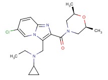 N-[(6-chloro-2-{[(2R*,6S*)-2,6-dimethylmorpholin-4-yl]carbonyl}imidazo[1,2-a]pyridin-3-yl)methyl]-N-ethylcyclopropanamine