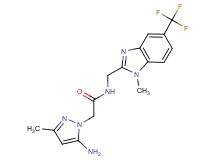 2-(5-amino-3-methyl-1H-pyrazol-1-yl)-N-{[1-methyl-5-(trifluoromethyl)-1H-benzimidazol-2-yl]methyl}acetamide