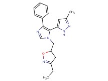3-ethyl-5-{[5-(3-methyl-1H-pyrazol-5-yl)-4-phenyl-1H-imidazol-1-yl]methyl}-4,5-dihydroisoxazole
