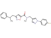 N-{[1-(4-fluorophenyl)-1H-pyrazol-4-yl]methyl}-N-methyl-3-(2-phenylpropyl)-5-isoxazolecarboxamide