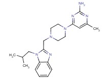 4-{4-[(1-isobutyl-1H-benzimidazol-2-yl)methyl]piperazin-1-yl}-6-methylpyrimidin-2-amine