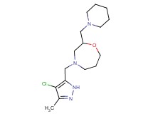 4-[(4-chloro-3-methyl-1H-pyrazol-5-yl)methyl]-2-(piperidin-1-ylmethyl)-1,4-oxazepane