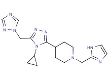 4-[4-cyclopropyl-5-(1H-1,2,4-triazol-1-ylmethyl)-4H-1,2,4-triazol-3-yl]-1-(1H-imidazol-2-ylmethyl)piperidine