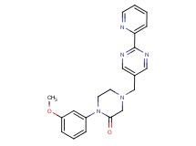 1-(3-methoxyphenyl)-4-{[2-(2-pyridinyl)-5-pyrimidinyl]methyl}-2-piperazinone
