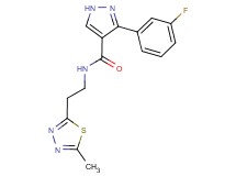 3-(3-fluorophenyl)-N-[2-(5-methyl-1,3,4-thiadiazol-2-yl)ethyl]-1H-pyrazole-4-carboxamide