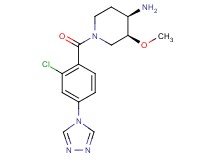 (3S*,4R*)-1-[2-chloro-4-(4H-1,2,4-triazol-4-yl)benzoyl]-3-methoxypiperidin-4-amine