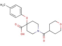 4-(4-methylphenoxy)-1-(tetrahydro-2H-pyran-4-ylcarbonyl)piperidine-4-carboxylic acid