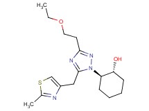 (1R*,2R*)-2-{3-(2-ethoxyethyl)-5-[(2-methyl-1,3-thiazol-4-yl)methyl]-1H-1,2,4-triazol-1-yl}cyclohexanol