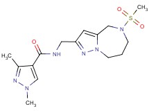 1,3-dimethyl-N-{[5-(methylsulfonyl)-5,6,7,8-tetrahydro-4H-pyrazolo[1,5-a][1,4]diazepin-2-yl]methyl}-1H-pyrazole-4-carboxamide