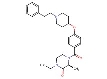 (3S)-1-ethyl-3-methyl-4-(4-{[1-(2-phenylethyl)-4-piperidinyl]oxy}benzoyl)-2-piperazinone