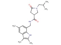 1-isobutyl-5-oxo-N-[(2,3,5-trimethyl-1H-indol-7-yl)methyl]pyrrolidine-3-carboxamide