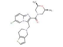 5-[(6-chloro-2-{[(2R*,6S*)-2,6-dimethyl-4-morpholinyl]carbonyl}imidazo[1,2-a]pyridin-3-yl)methyl]-4,5,6,7-tetrahydrothieno[3,2-c]pyridine