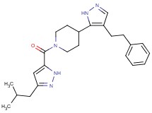 1-[(3-isobutyl-1H-pyrazol-5-yl)carbonyl]-4-[4-(2-phenylethyl)-1H-pyrazol-5-yl]piperidine