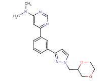 6-{3-[1-(1,4-dioxan-2-ylmethyl)-1H-pyrazol-3-yl]phenyl}-N,N-dimethyl-4-pyrimidinamine
