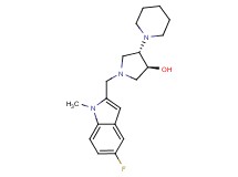 (3S*,4S*)-1-[(5-fluoro-1-methyl-1H-indol-2-yl)methyl]-4-piperidin-1-ylpyrrolidin-3-ol