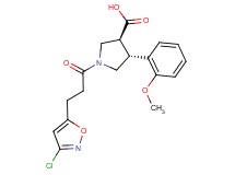 (3S*,4R*)-1-[3-(3-chloroisoxazol-5-yl)propanoyl]-4-(2-methoxyphenyl)pyrrolidine-3-carboxylic acid