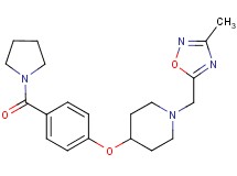 1-[(3-methyl-1,2,4-oxadiazol-5-yl)methyl]-4-[4-(pyrrolidin-1-ylcarbonyl)phenoxy]piperidine