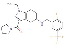 1-ethyl-N-[2-fluoro-5-(trifluoromethyl)benzyl]-3-(1-pyrrolidinylcarbonyl)-4,5,6,7-tetrahydro-1H-indazol-5-amine