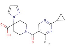 1-[(2-cyclopropyl-4-methylpyrimidin-5-yl)carbonyl]-4-(1H-pyrazol-1-yl)piperidine-4-carboxylic acid