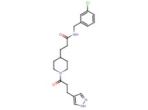 N-(3-chlorobenzyl)-3-{1-[3-(1H-pyrazol-4-yl)propanoyl]-4-piperidinyl}propanamide
