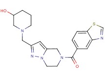 1-{[5-(1,3-benzothiazol-5-ylcarbonyl)-4,5,6,7-tetrahydropyrazolo[1,5-a]pyrazin-2-yl]methyl}-3-piperidinol