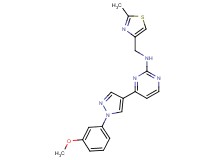 4-[1-(3-methoxyphenyl)-1H-pyrazol-4-yl]-N-[(2-methyl-1,3-thiazol-4-yl)methyl]-2-pyrimidinamine