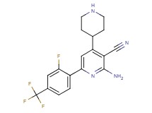 2-amino-6-[2-fluoro-4-(trifluoromethyl)phenyl]-4-piperidin-4-ylnicotinonitrile