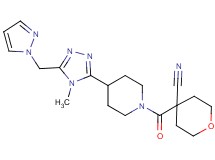 4-({4-[4-methyl-5-(1H-pyrazol-1-ylmethyl)-4H-1,2,4-triazol-3-yl]piperidin-1-yl}carbonyl)tetrahydro-2H-pyran-4-carbonitrile