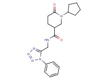 1-cyclopentyl-6-oxo-N-[(1-phenyl-1H-tetrazol-5-yl)methyl]-3-piperidinecarboxamide