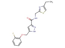 N-[(4-ethyl-1,3-thiazol-2-yl)methyl]-5-[(2-fluorophenoxy)methyl]-1H-pyrazole-3-carboxamide