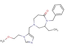 4-benzyl-3-ethyl-1-{[1-(2-methoxyethyl)-1H-imidazol-5-yl]methyl}-1,4-diazepan-5-one