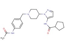 N-(1-{1-[4-(acetylamino)benzyl]-4-piperidinyl}-1H-pyrazol-5-yl)cyclopentanecarboxamide