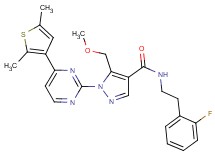 1-[4-(2,5-dimethyl-3-thienyl)-2-pyrimidinyl]-N-[2-(2-fluorophenyl)ethyl]-5-(methoxymethyl)-1H-pyrazole-4-carboxamide