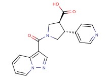 (3S*,4R*)-1-(pyrazolo[1,5-a]pyridin-3-ylcarbonyl)-4-pyridin-4-ylpyrrolidine-3-carboxylic acid